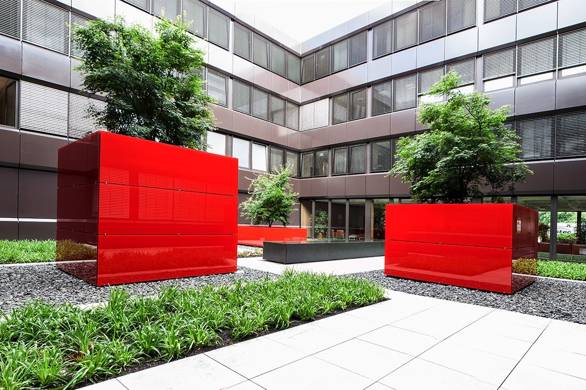 Glasfassade - Nobilia-Werke Verl - Neugestaltung des Innenhofes der Hauptverwaltung